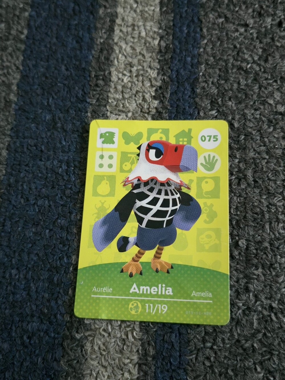 #075 Amelia - Animal Crossing Amiibo Card, Series 1, US Version Nintendo